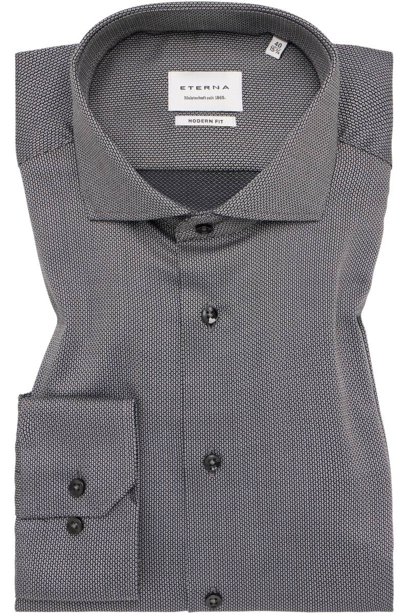 ETERNA Modern Fit Hemd silber, Strukturiert (extra langer Arm)