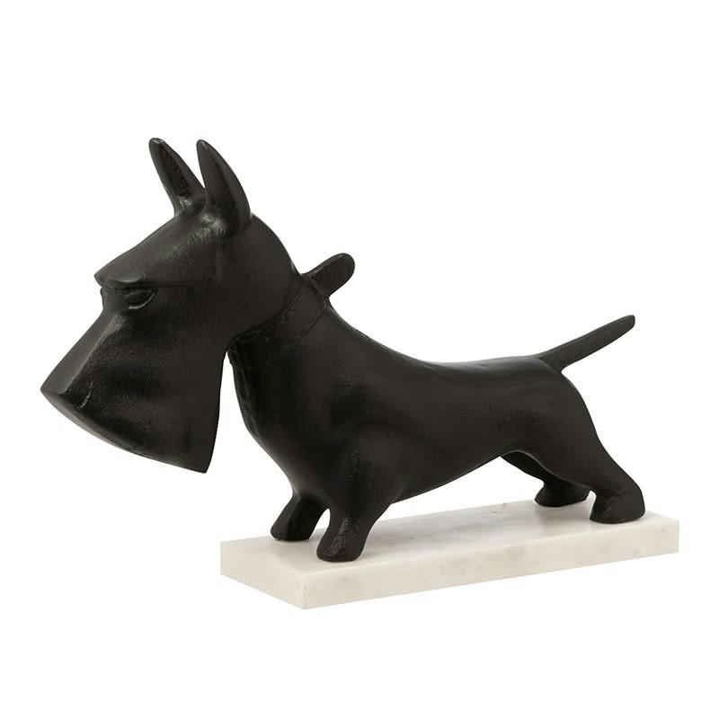 - Chien sur socle en aluminium 40x11x27 cm