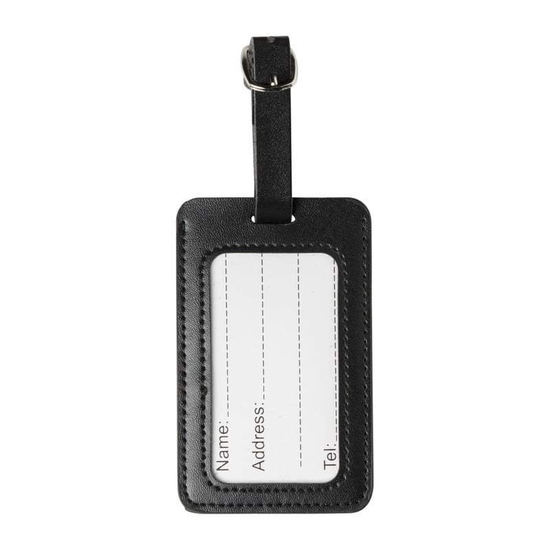 Bagagelabel - zwart - 10.5x6.5x0.2 cm