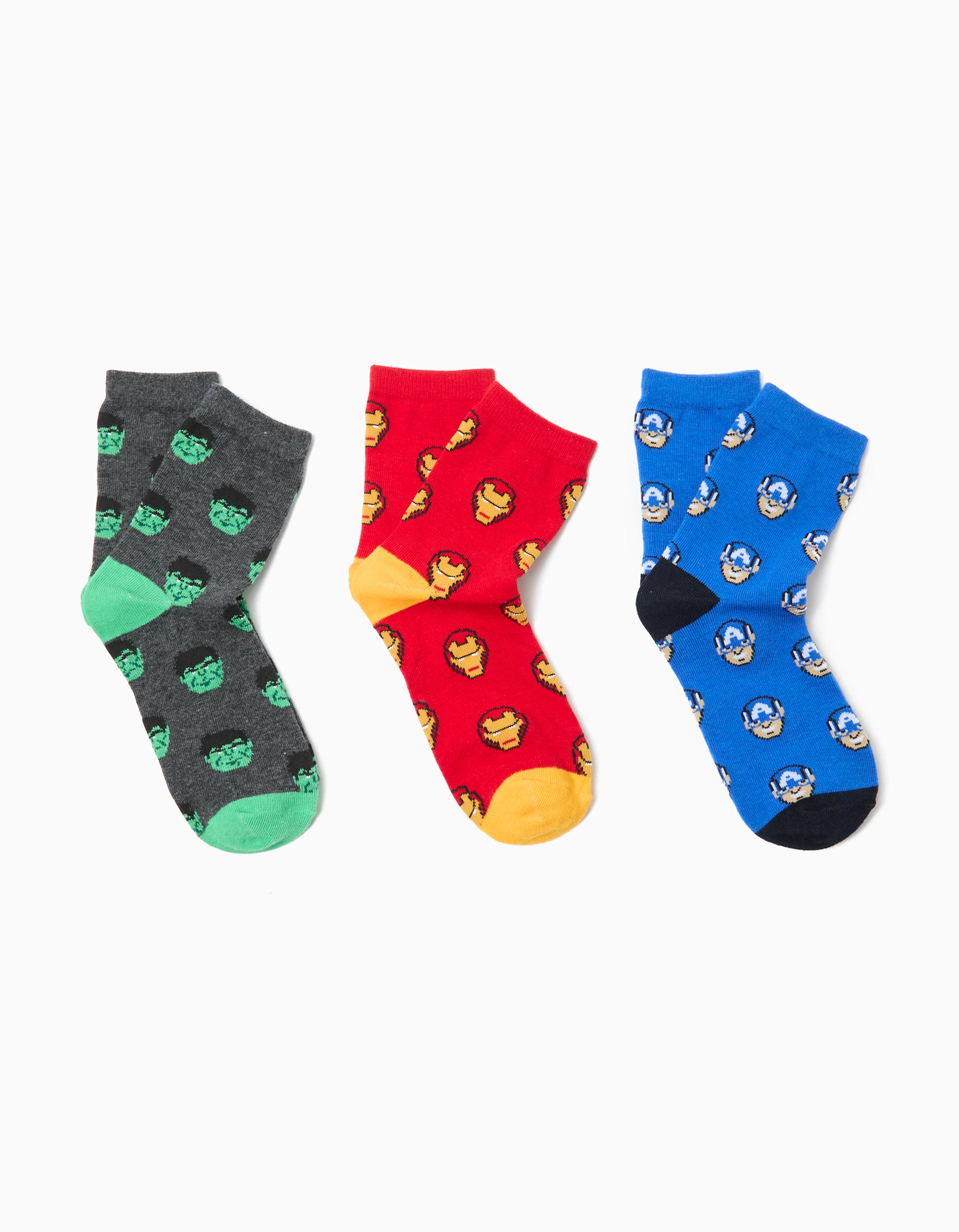 Pack 3 Pares de Meias 'Marvel', Menino, Multicor