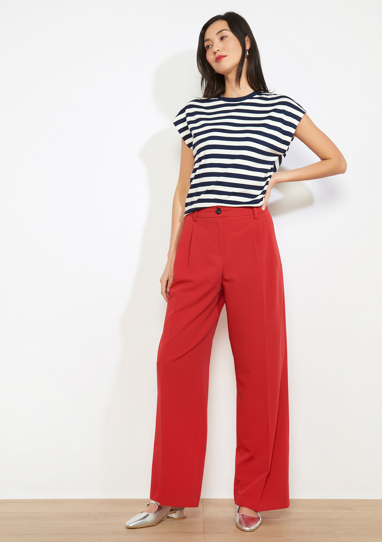 Plooitaille broek met XL fit