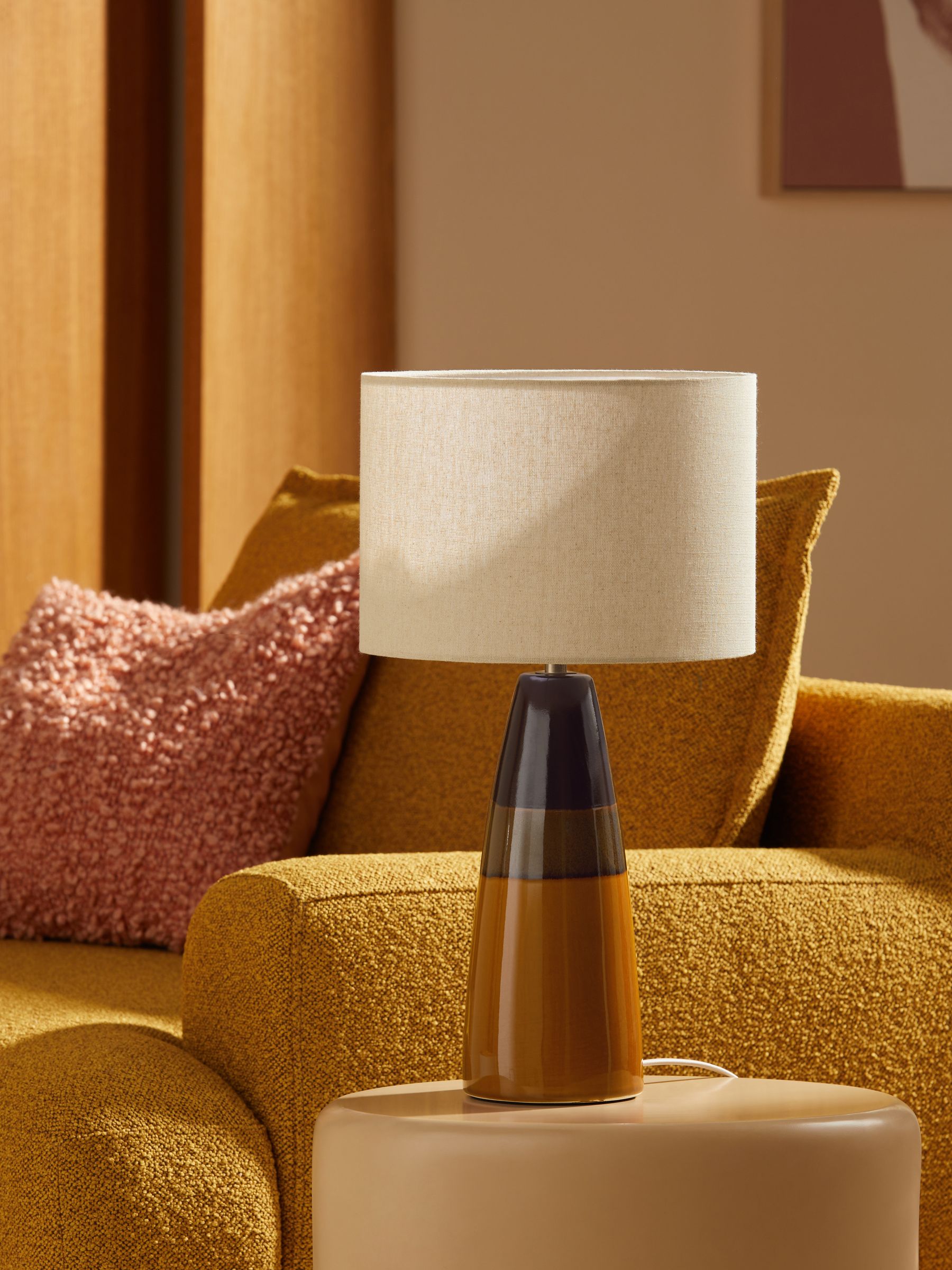 Vince Ceramic Table Lamp in Brown Glaze