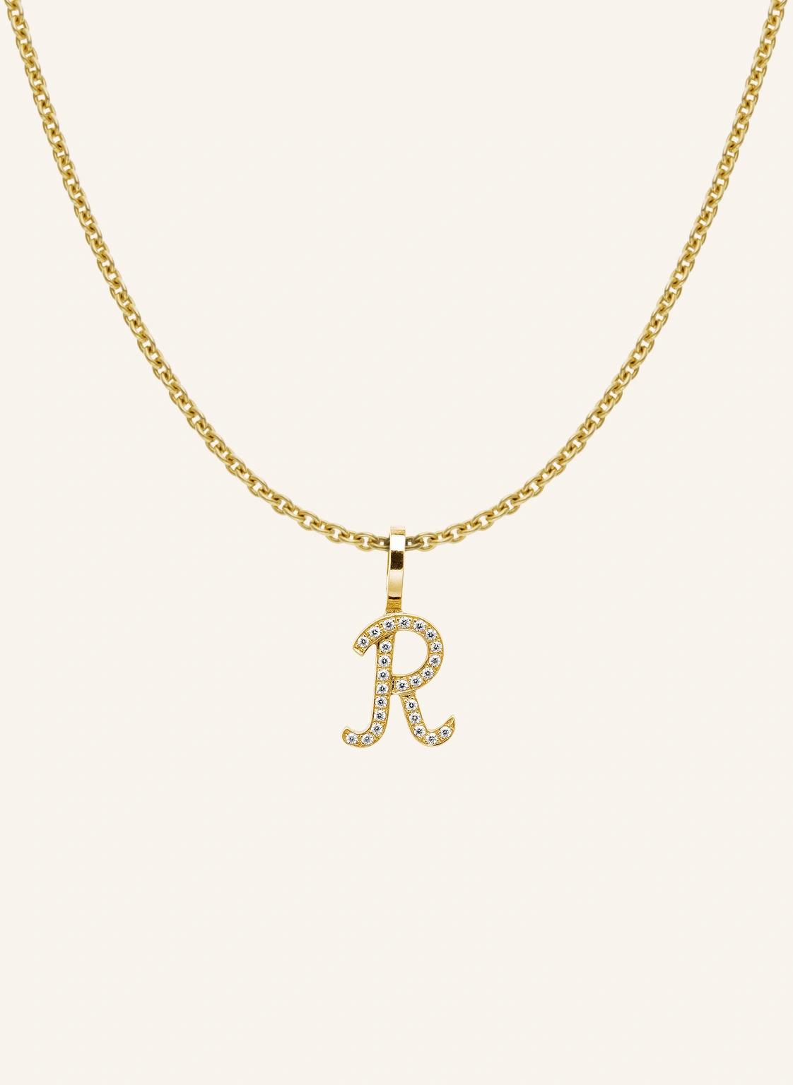 CADA Kette TINY DIAMOND LETTER R