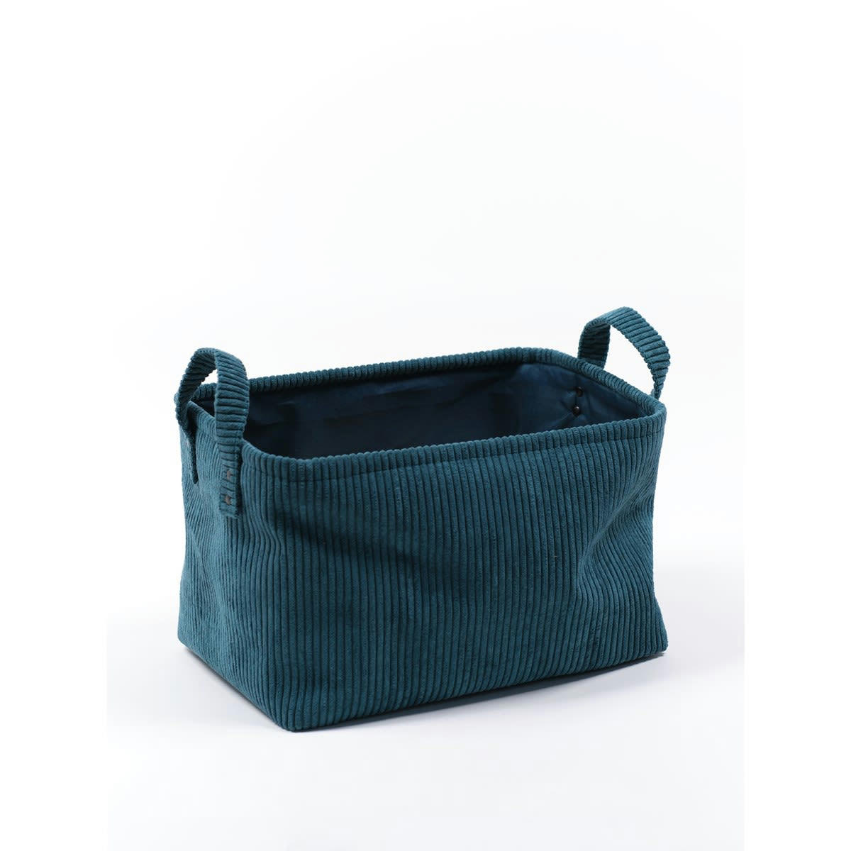 - Panier de rangement en velours bleu