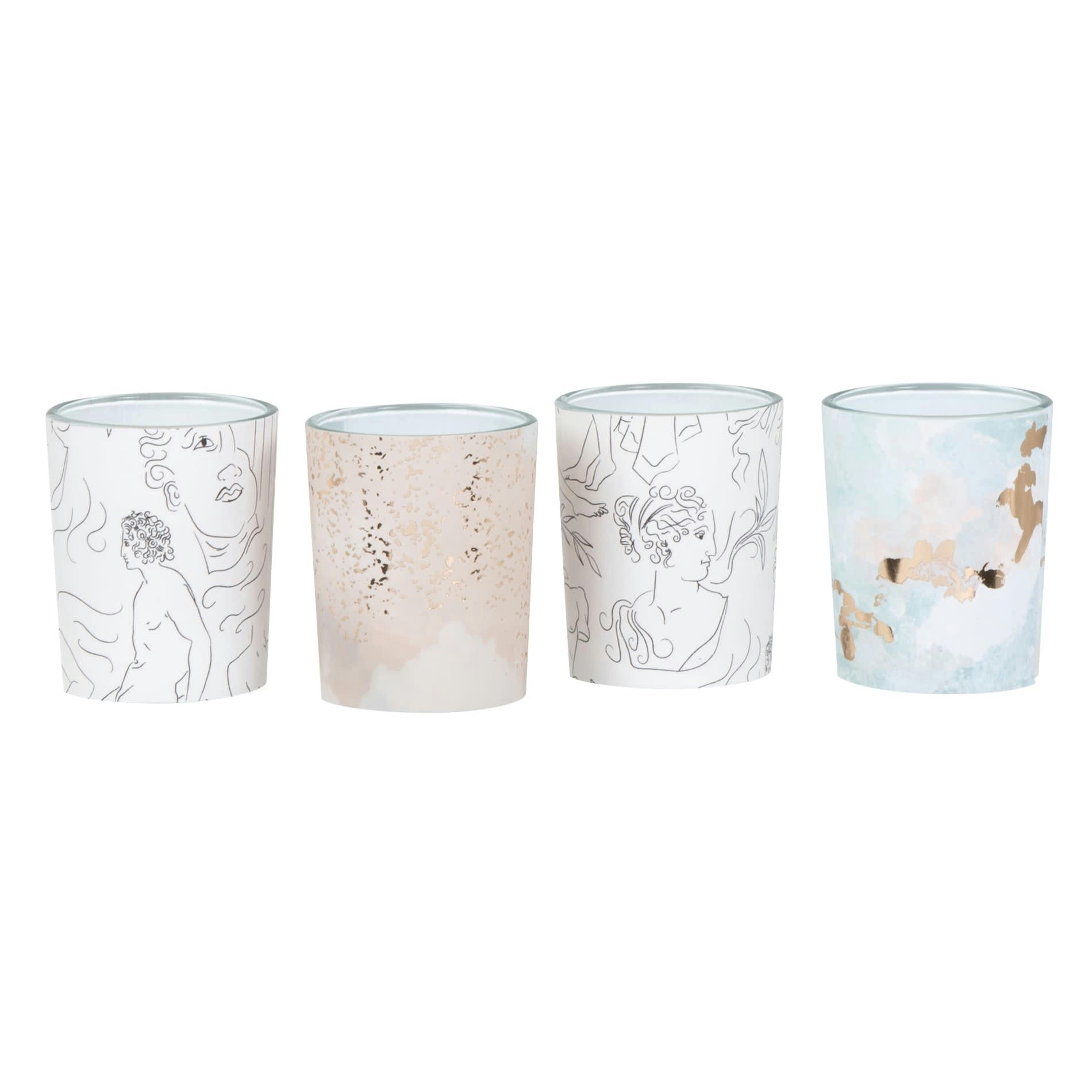 CALLIOPE - Coffret bougies lumignons parfumées en verre multicolore (x4)