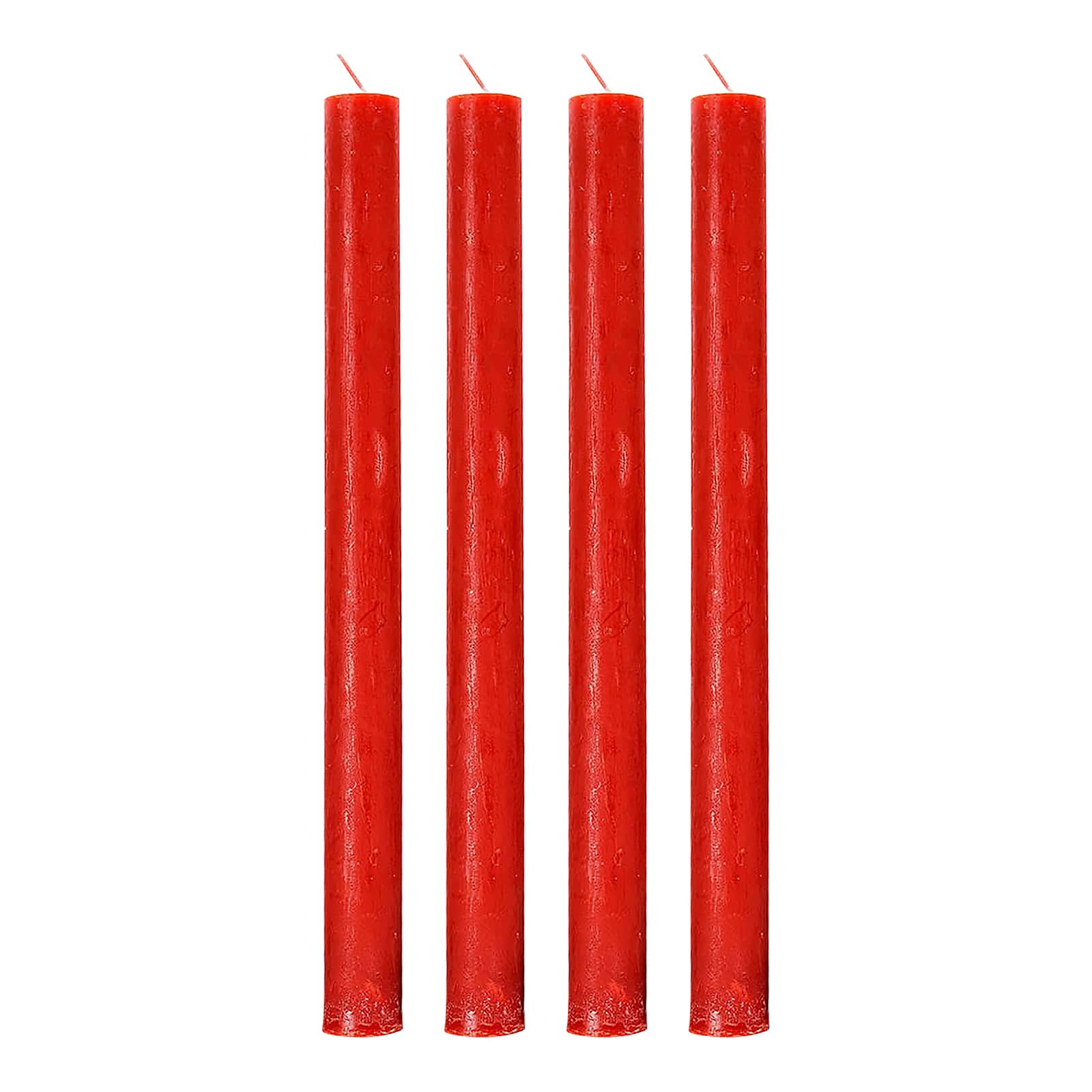 Stabkerzen Rustik Rot, ⌀ 2 cm, H 250 mm, 4 Stück
