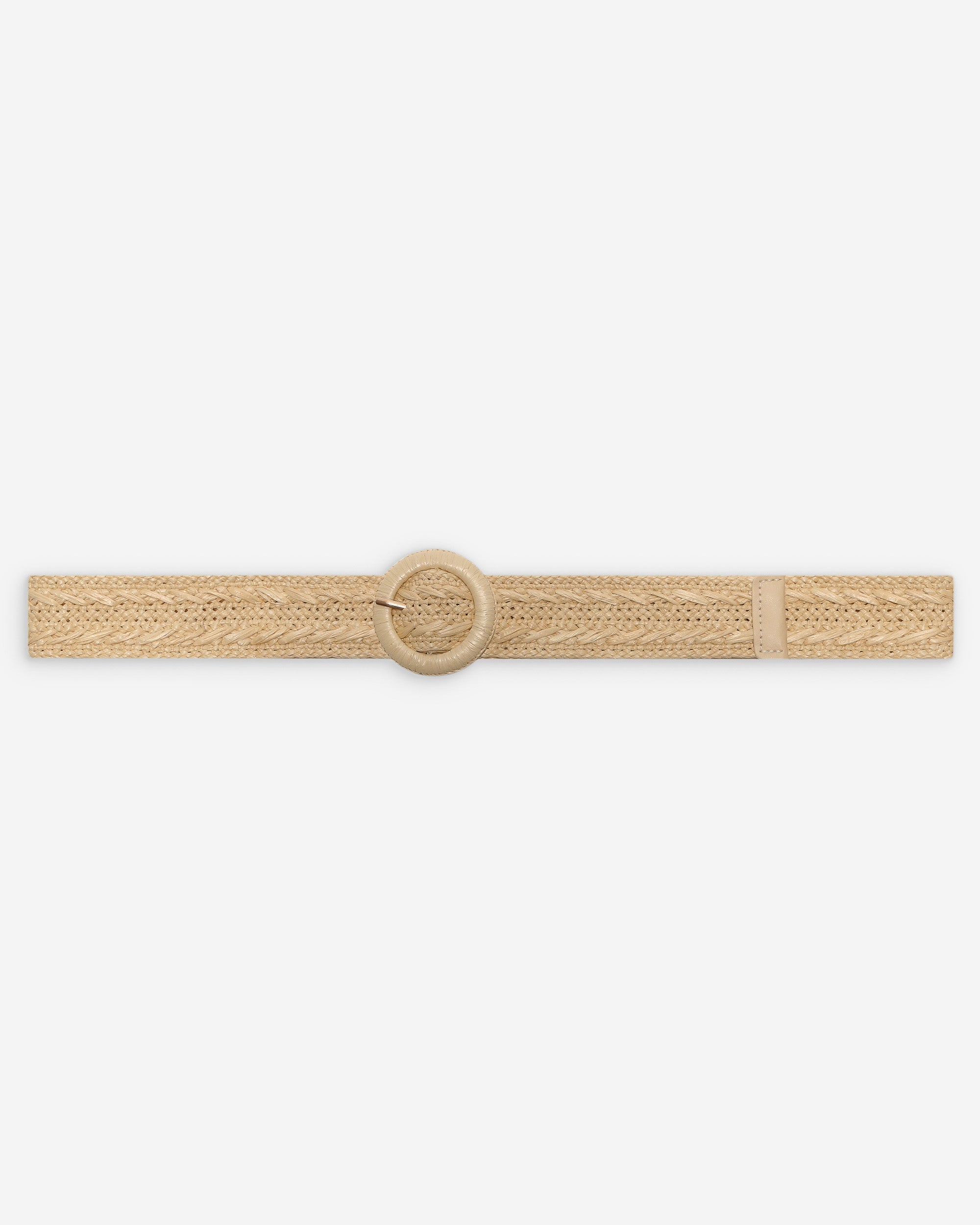 Ceinture tissée effet raphia boucle assortie ecru Varelle