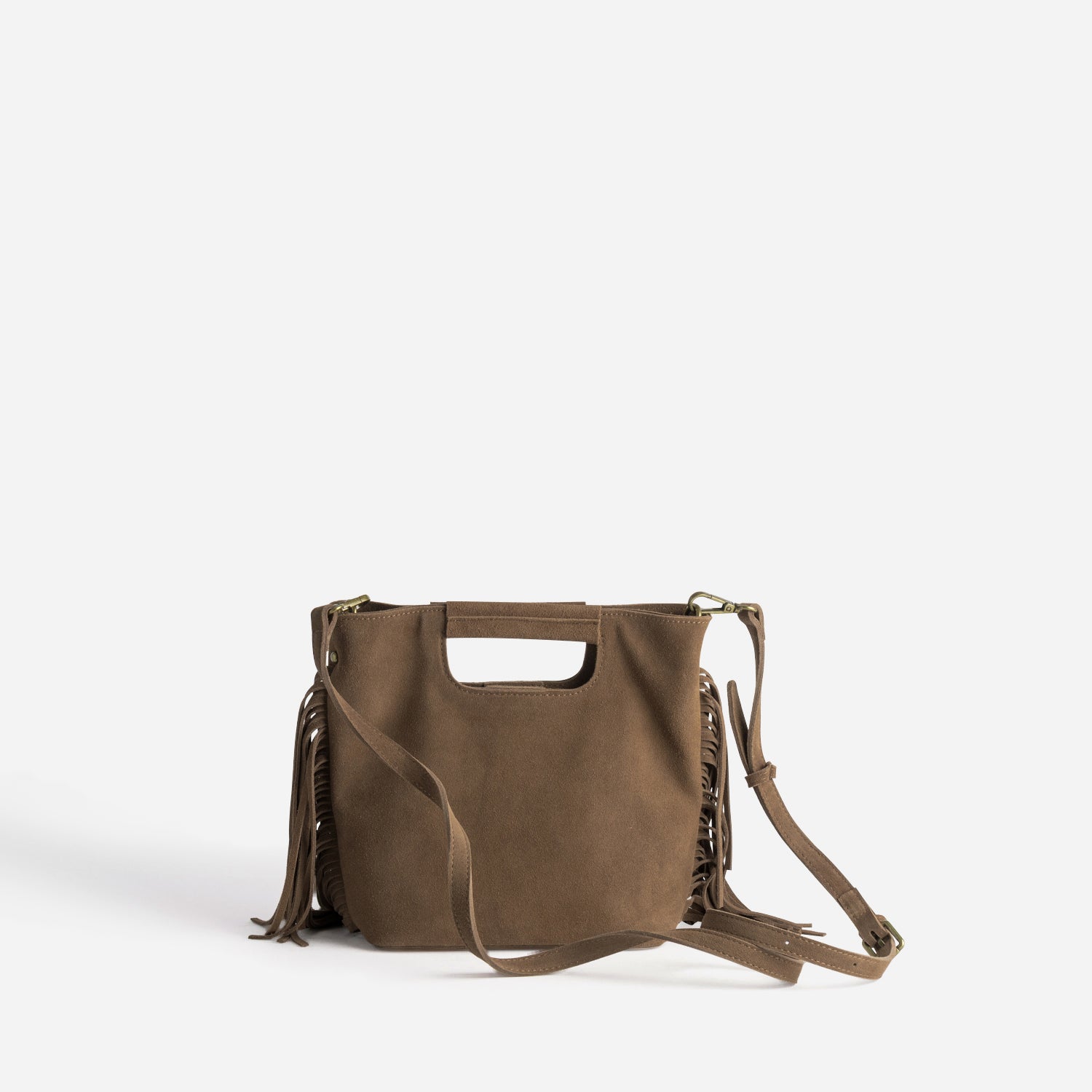Sac à main petit format en cuir marron