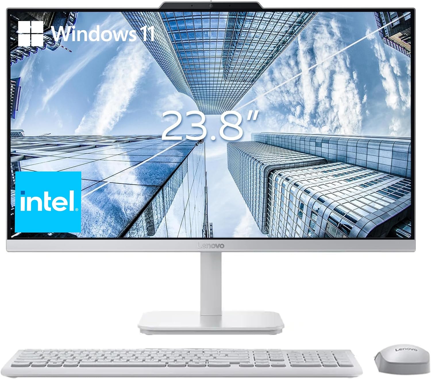 Lenovo 24 FHD All-in-One Desktop Computer for Home & Office  Intel Processor  16GB RAM  256GB PCIe SSD  HDMI  WiFi 6  Bluetooth 5.2  Business AIO  Vent-Hear  Wireless Keyboard & Mouse  Windows 11