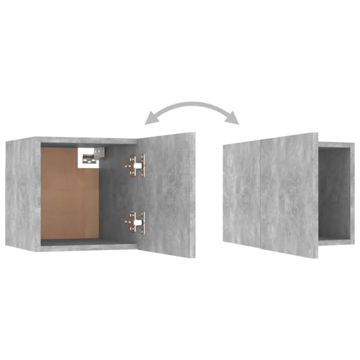 NNEVL Bedside Cabinet Concrete Grey 30.5x30x30 cm Chipboard