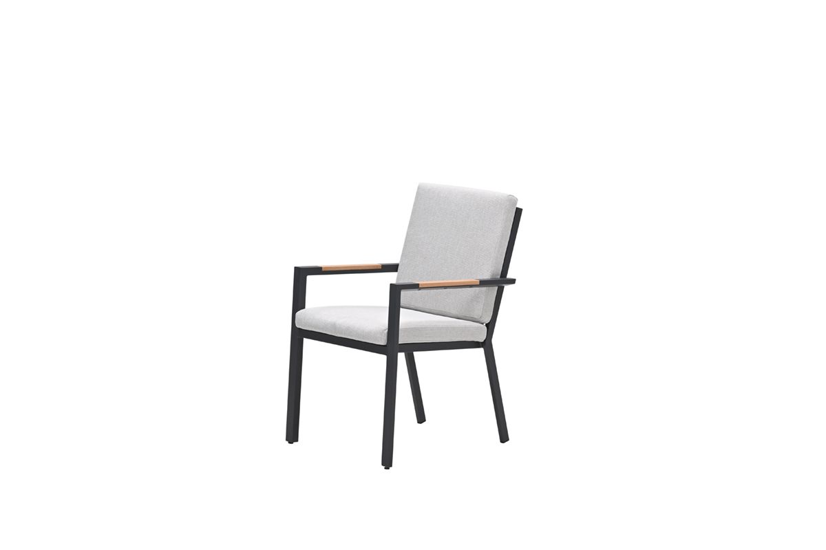 Felini dining fauteuil - carbon black - valley sand - light teaklook
