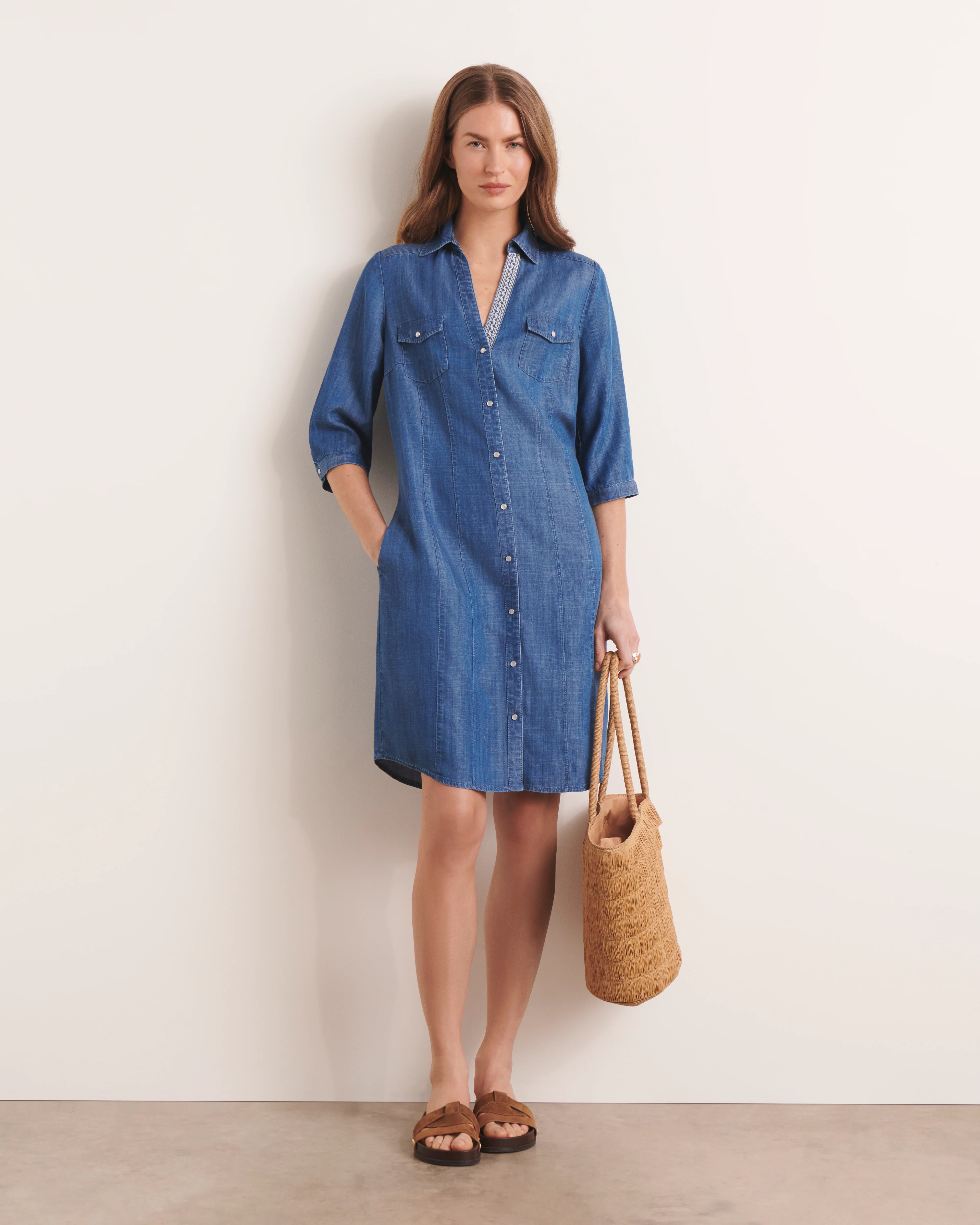 Robe chemise bleue ROSELINELLE/13184/296