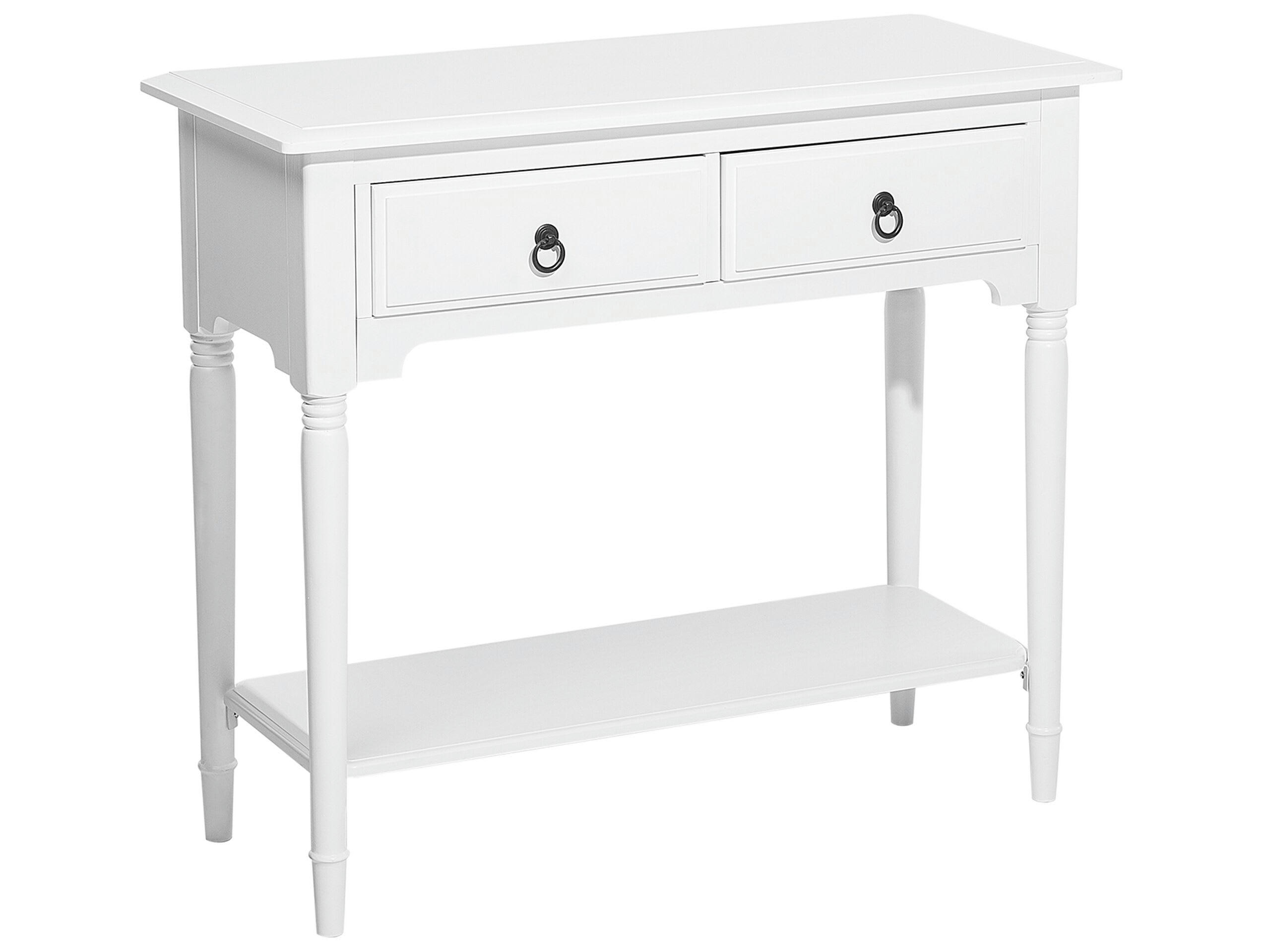 LOWELL - Console blanche avec 2 tiroirs
