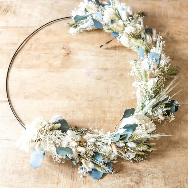 - Couronne de fleurs séchées Henriette Diamètre 20cm