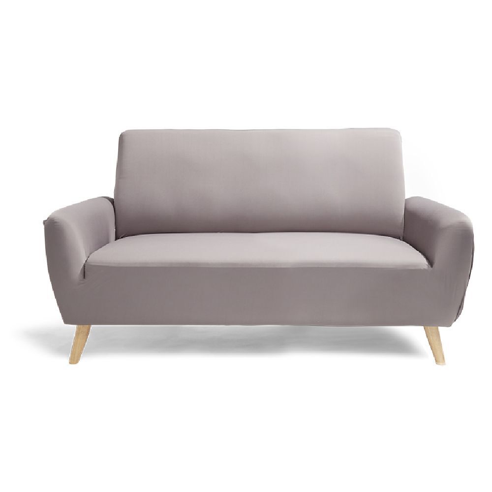 Protège canapé extensible 2 places uni gris 145 à 185 cm