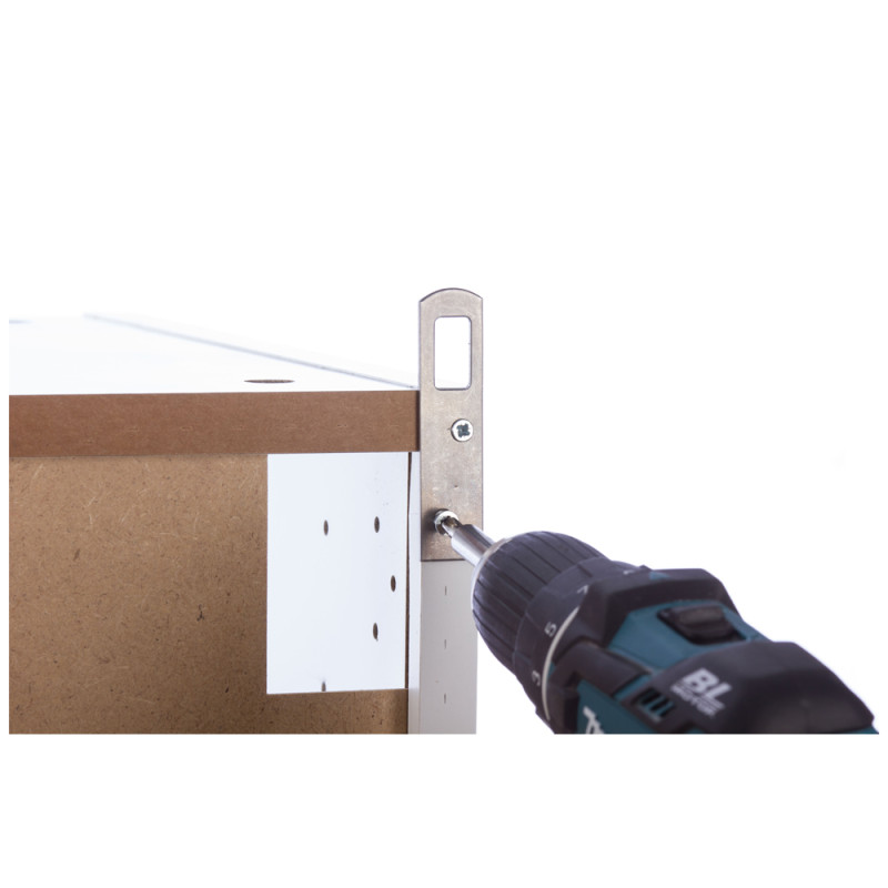 Fixation murale pour meuble en acier zingué 60 x 20 mm 4 pièces TEKNIBOX