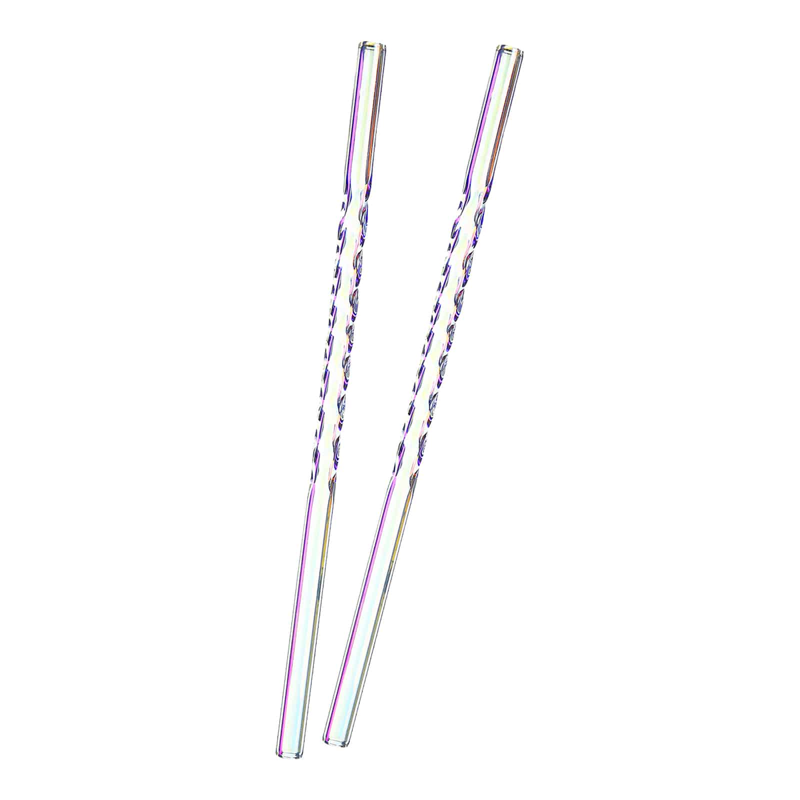 Glas-Trinkhalme Drehung Pink, 2 Stück