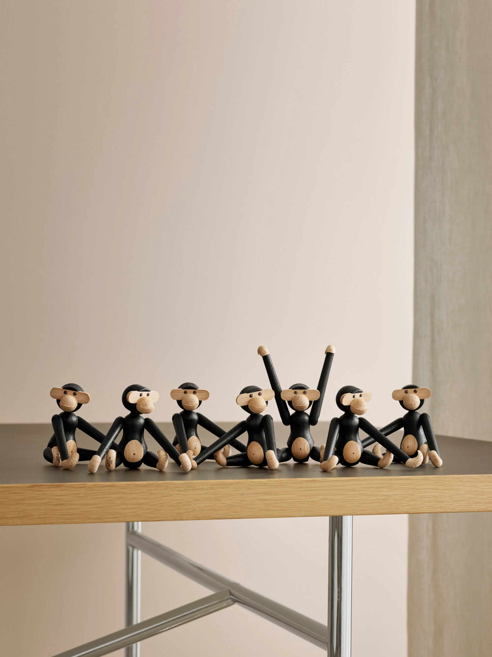 Deko-Objekt Monkey Mini aus Eichenholz