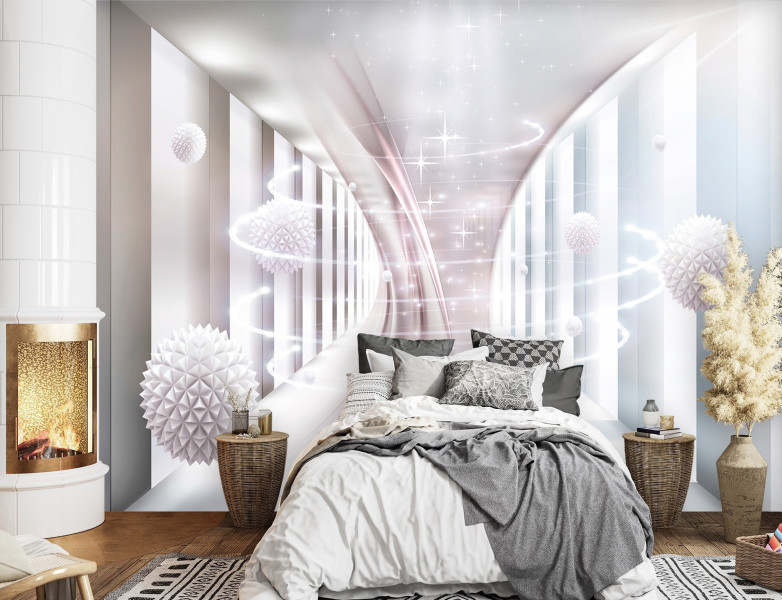 Feeby Fototapeta, Wirujące kule tunel 3D 150x105