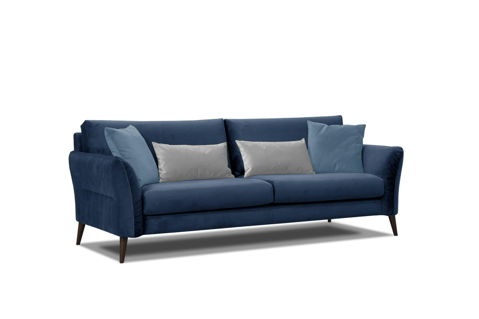 FIGARI - Canapé 3 places tissu  bleu foncé