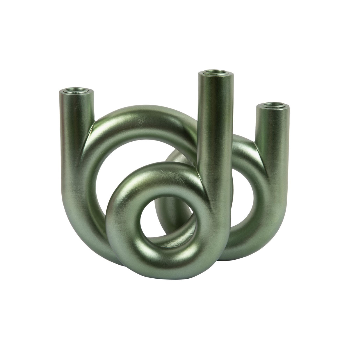 Present Time kandelaar Rings Medium - groen - 18x12x20cm