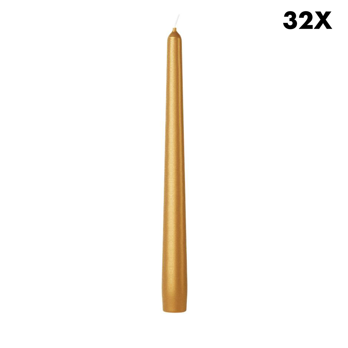 Bolsius gladde dinerkaarsen metallic - goud - 24,5 cm