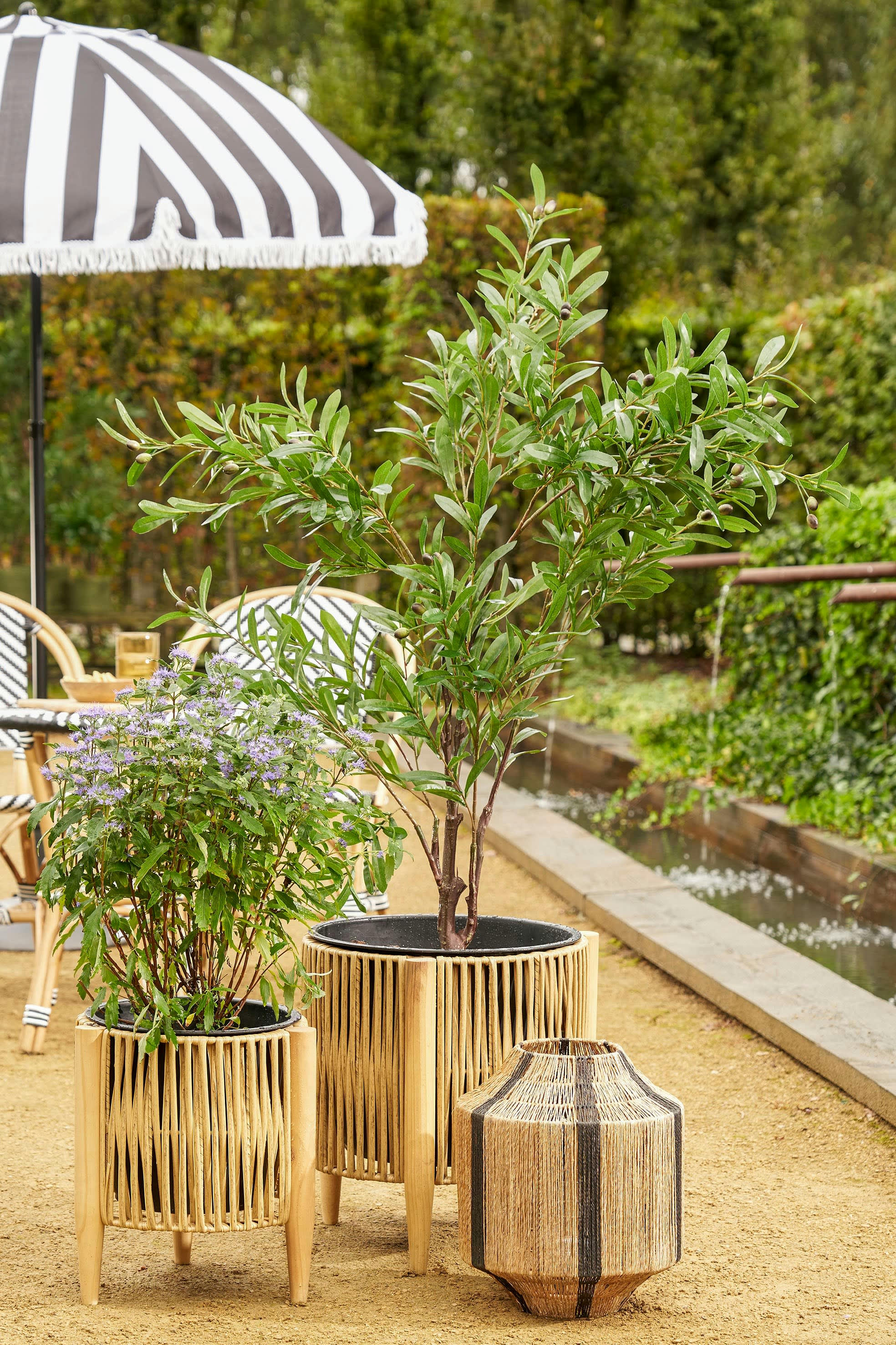 LILIANO - Lanterne en jute noir H36