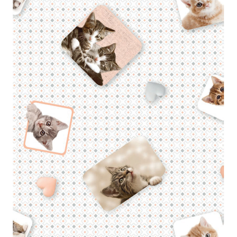 Nappe en PVC non tissé Chatons 140 cm au mètre