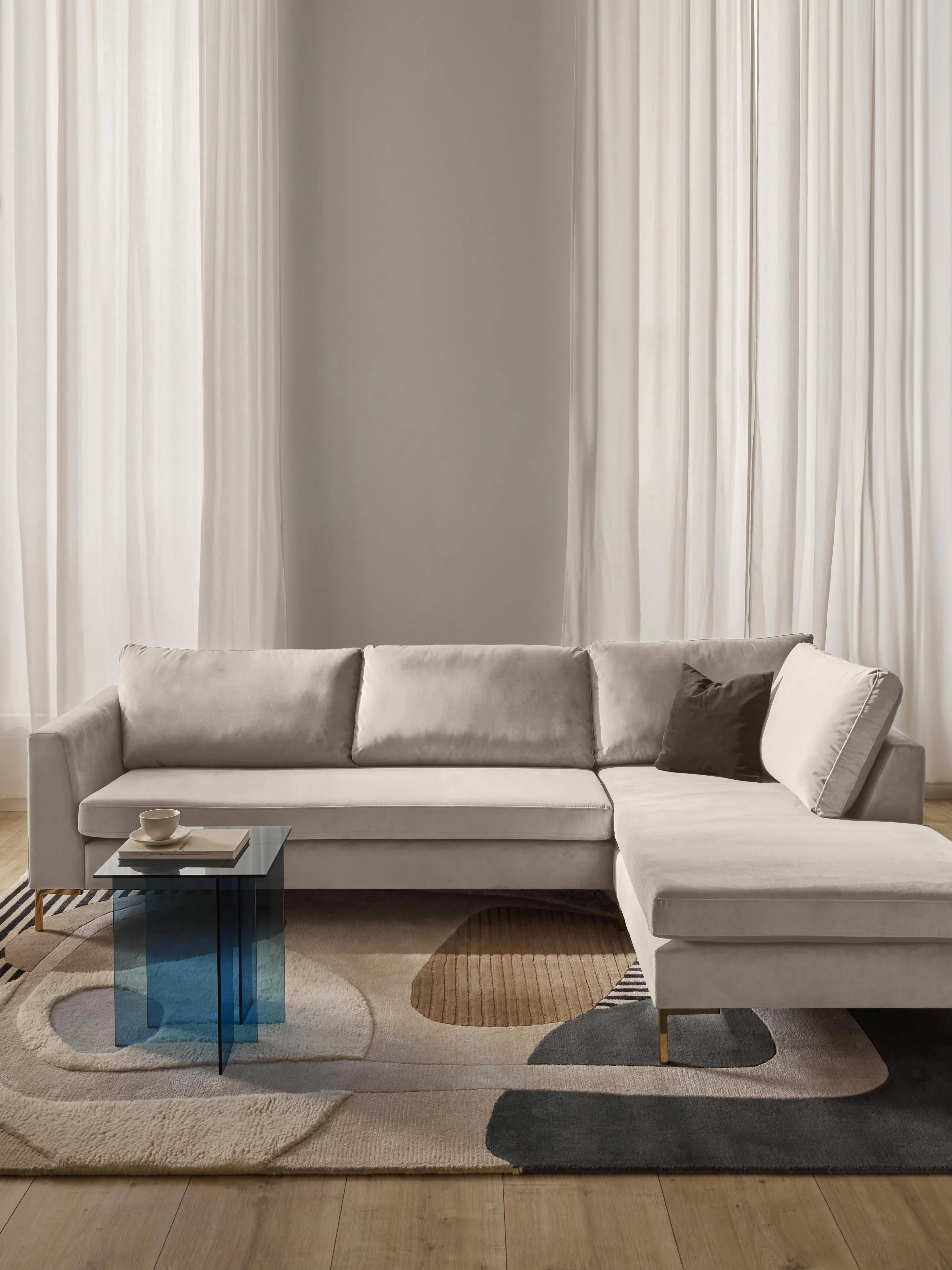 Samt-Ecksofa Luna