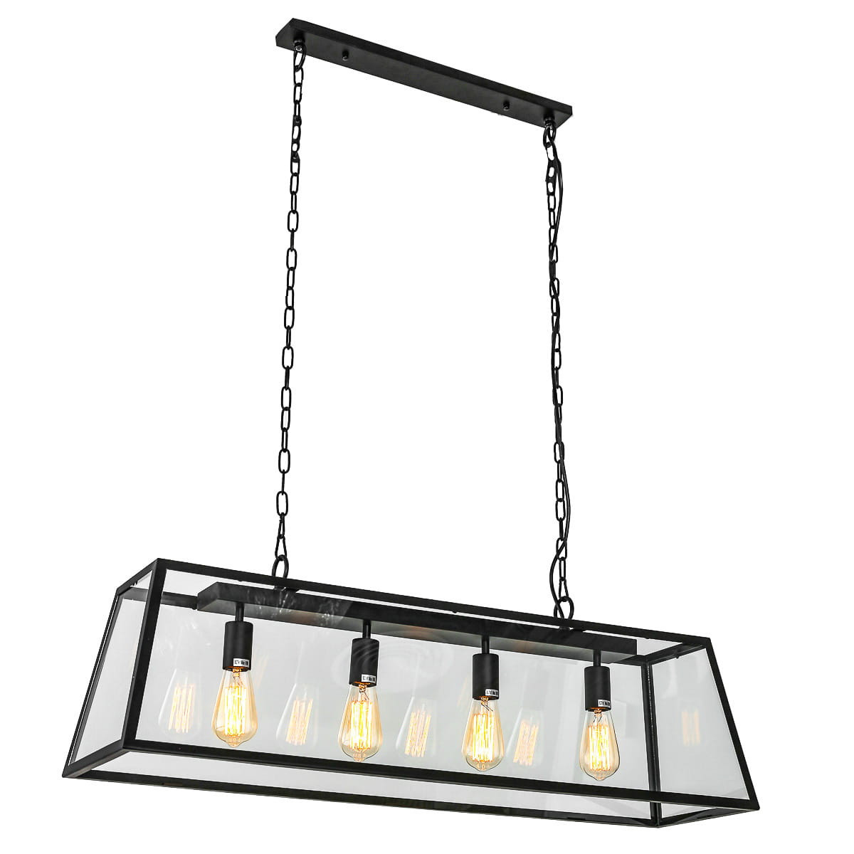 Lampa wisząca czarny mat-przezroczysty Laverno 4xE27x60W Italux
