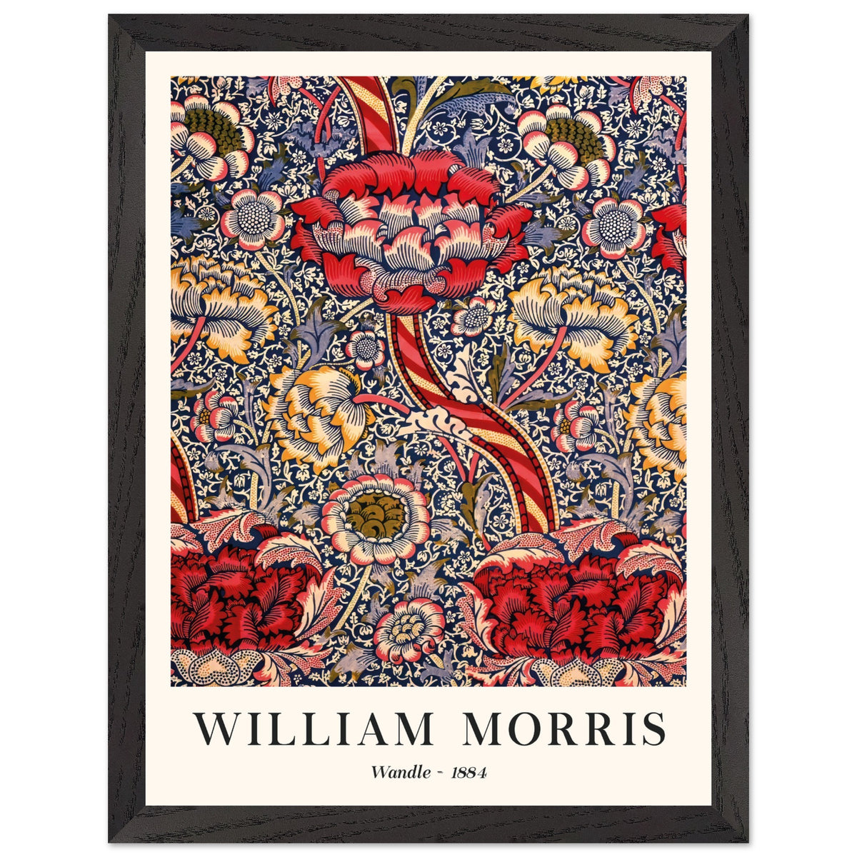 Artfulprints Poster met Lijst William Morris - Wandle  - 30x40 cm - Rood