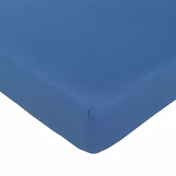 Habitat Easycare Plain Blue Fitted Sheet-Toddler