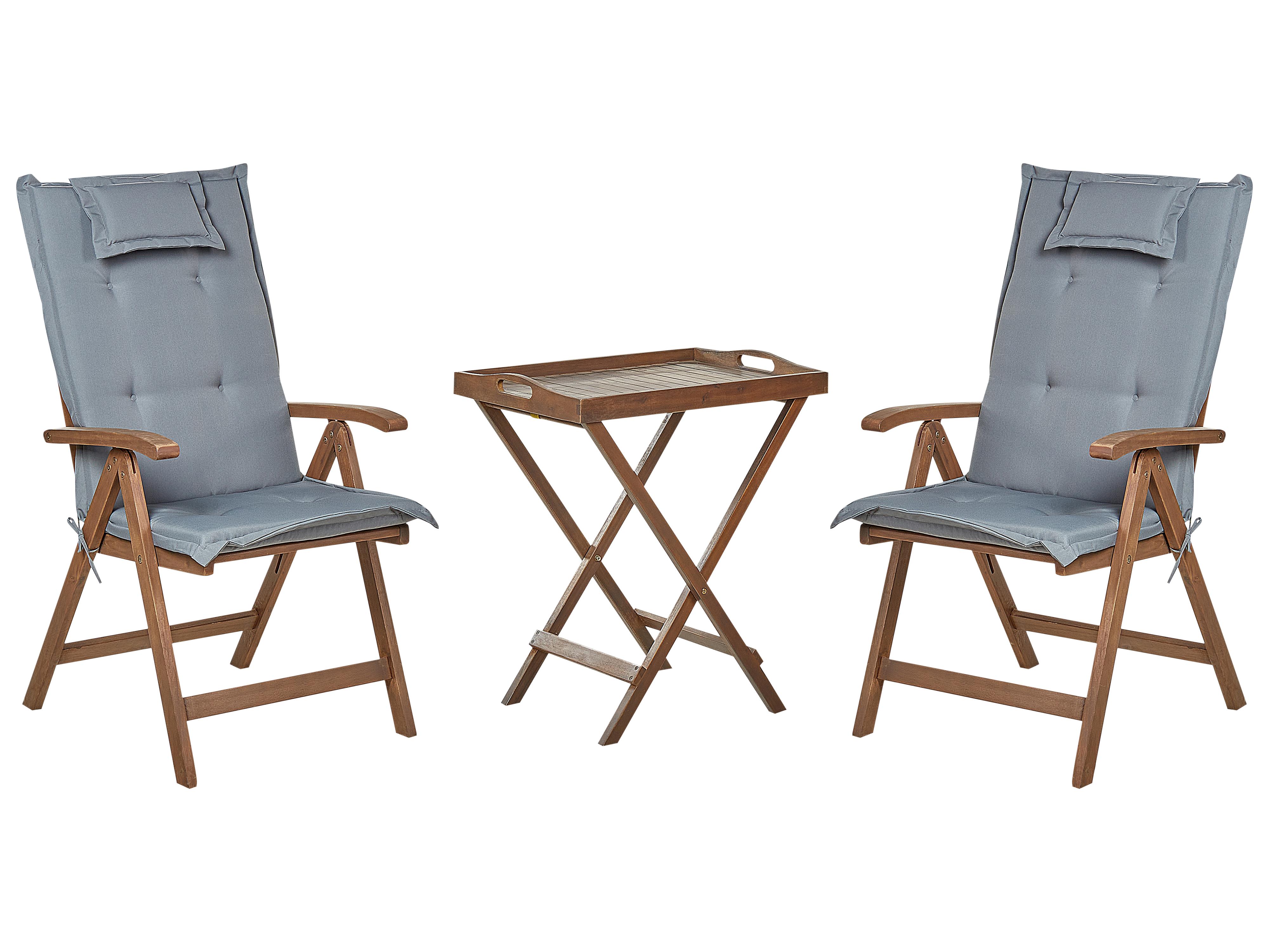 Garden Dining Set 6 Seater AMANTEA with Cushions Acacia Wood Grey