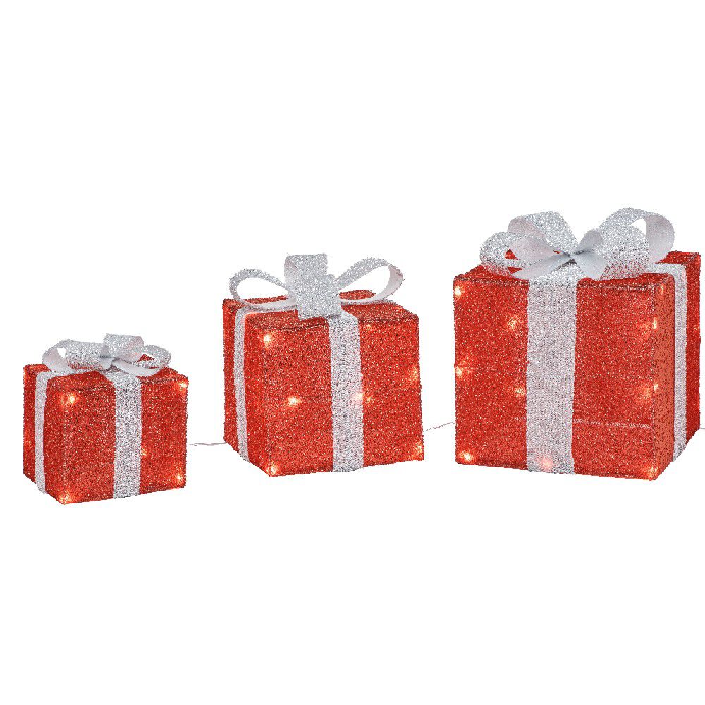 Cadeau lumineux rouge Homday 40 LED intérieur extérieur x3