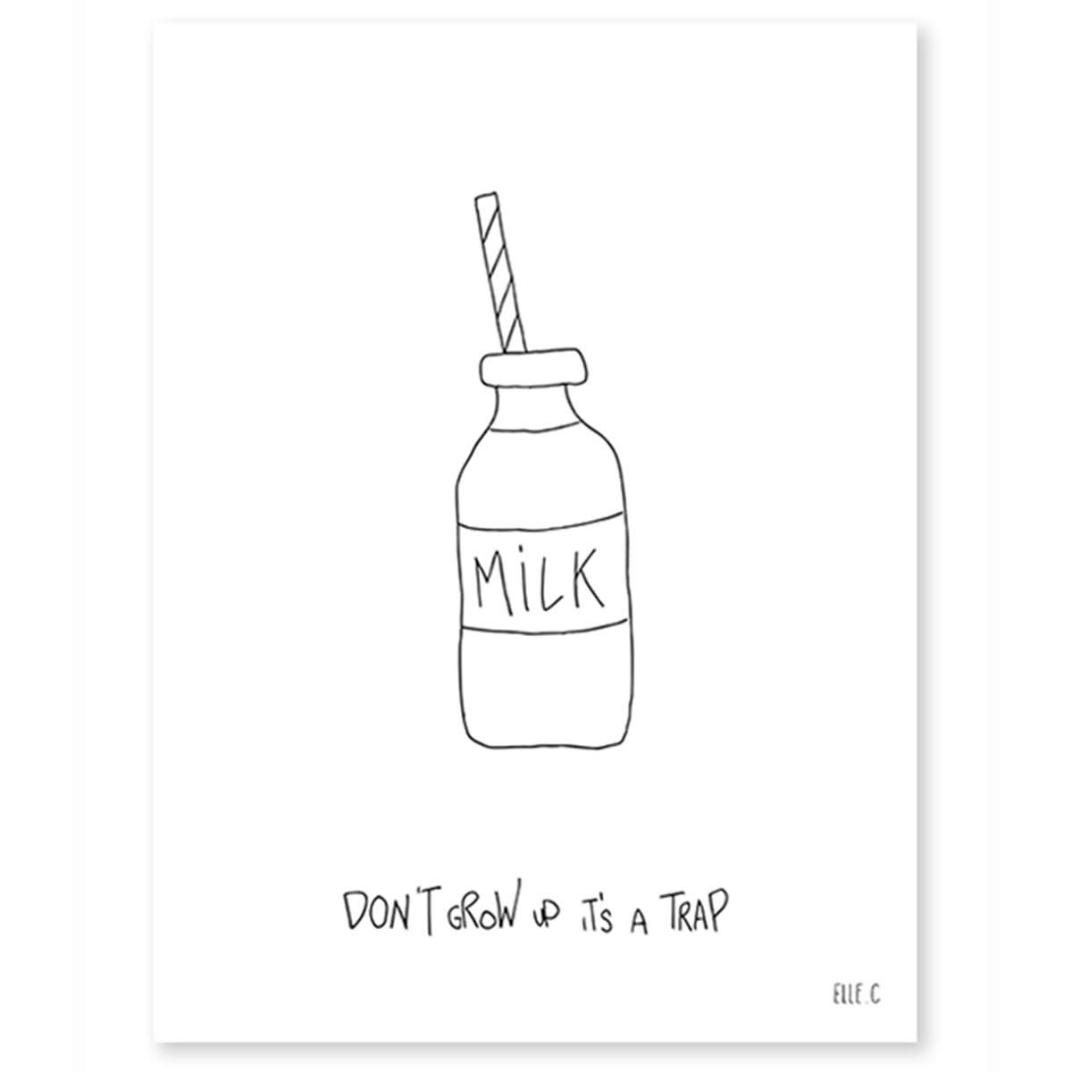 BACK TO SCHOOL - Affiche Milk en Papier Noir