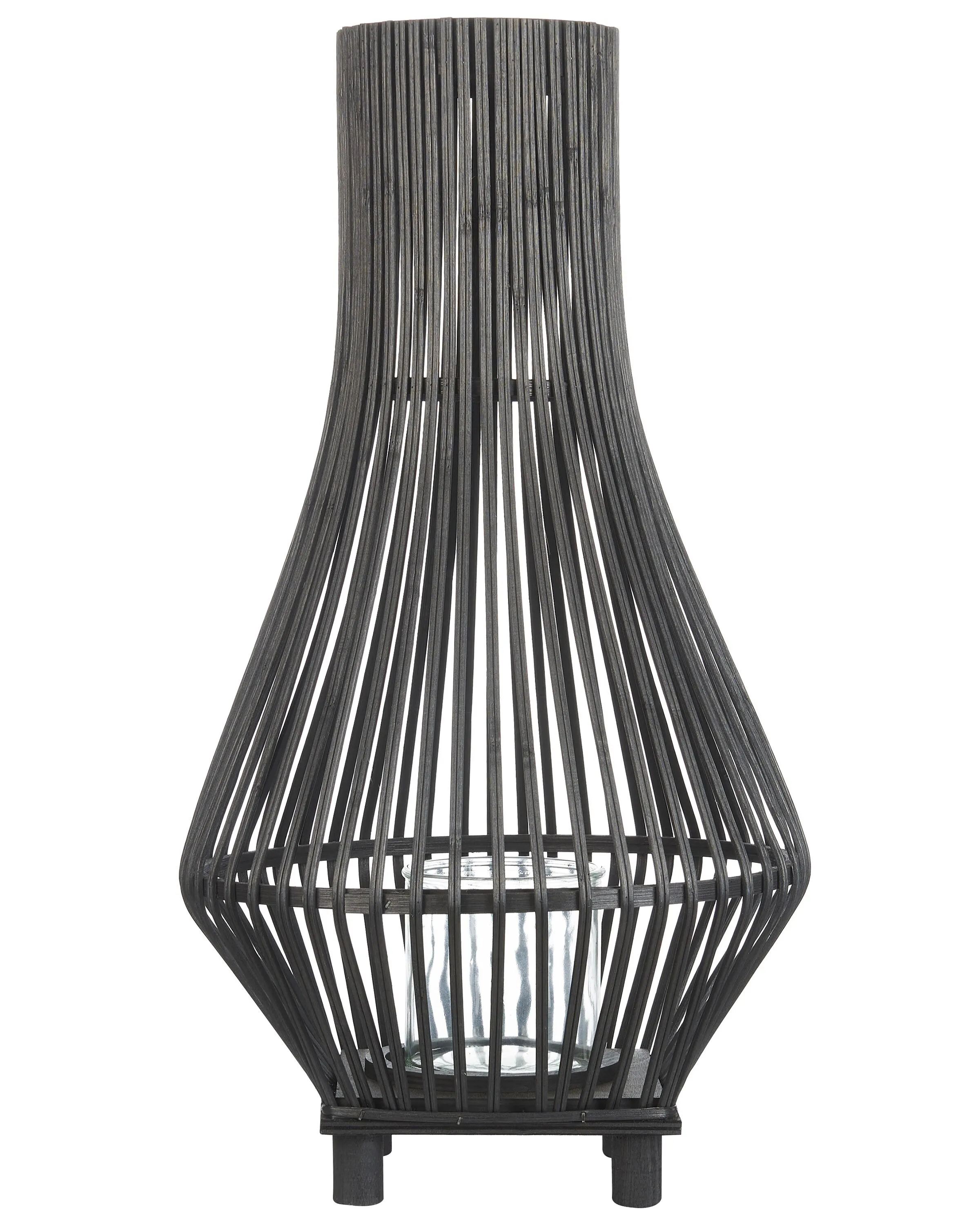Lantern LEYTE Bamboo 58 cm Black
