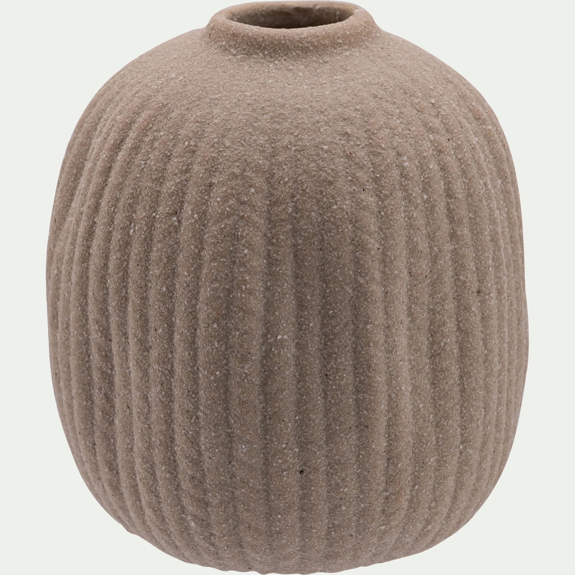 RILIO - Vase boule en grès H10,5cm - beige