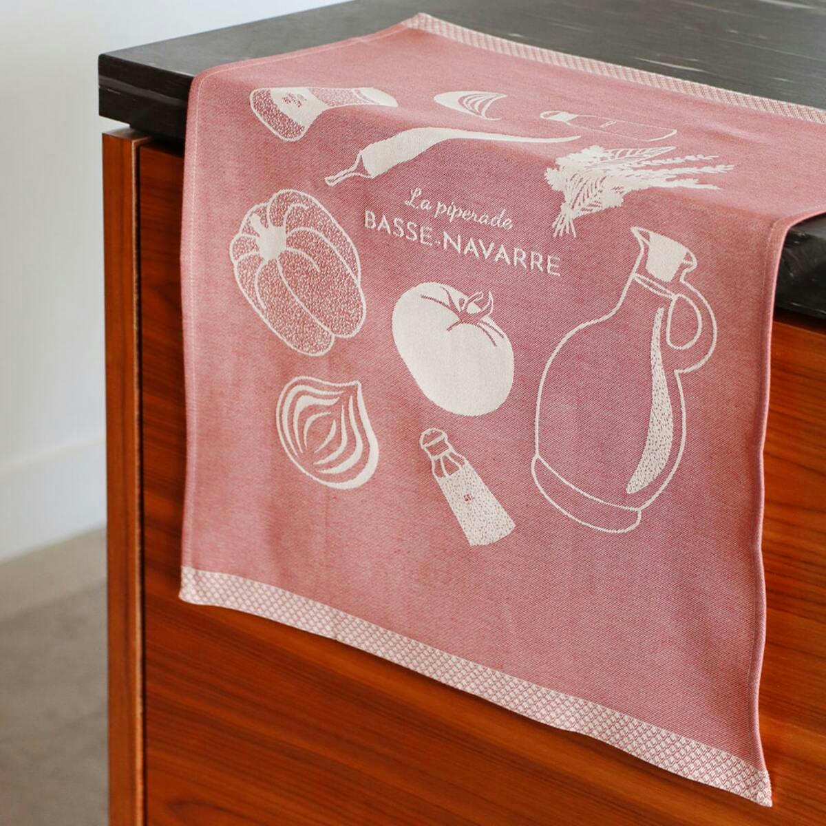 KONTATU 7 PROVINCES - Essuie-mains coton Rose 45x60 cm