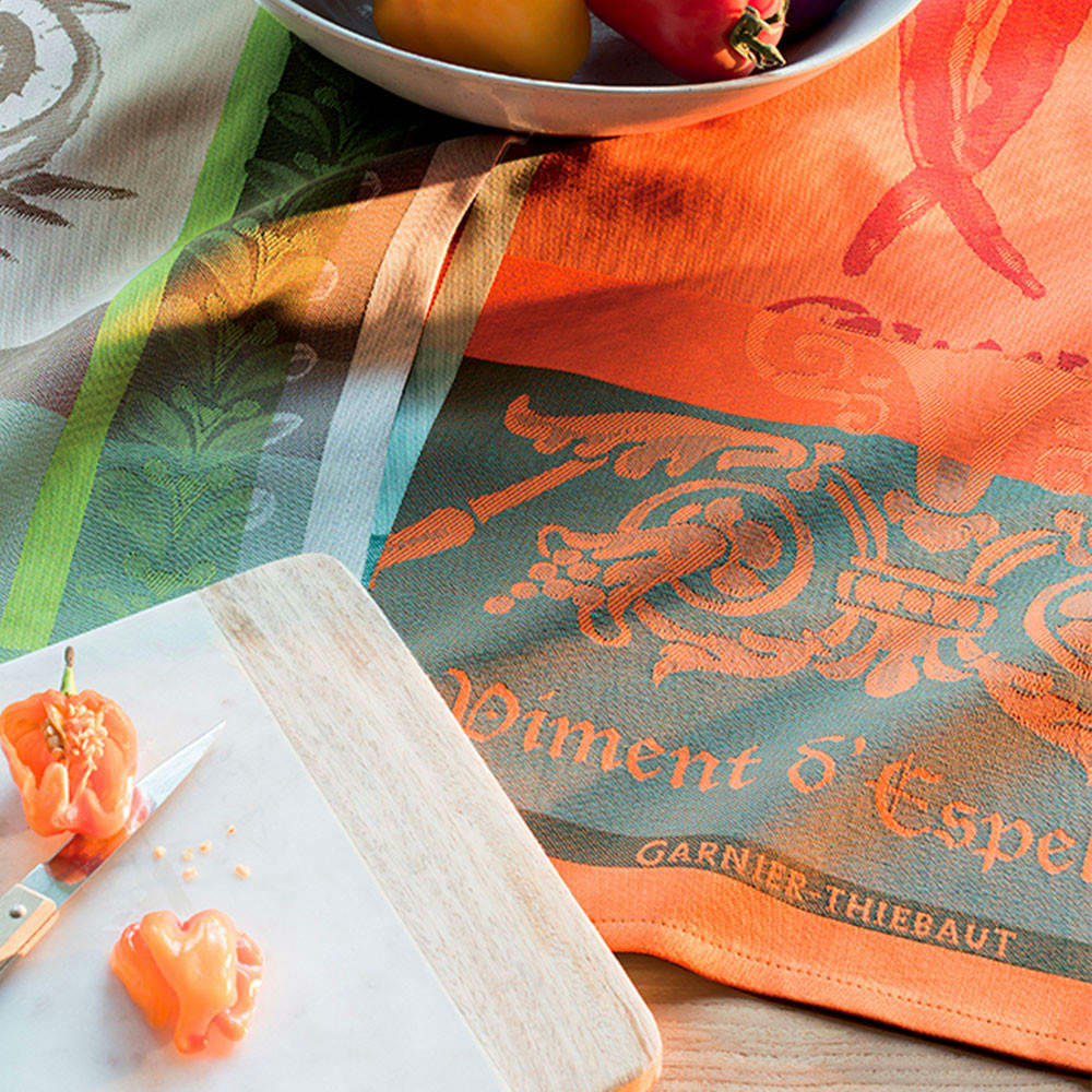 PIMENT D'ESPELETTE EPICES - Torchon  pur coton rouge 56x77