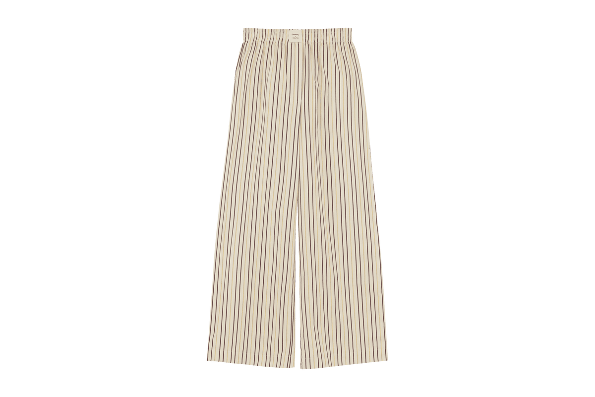 noo.ma Tala pyjamabroek dames - gestreept, 100% biologisch katoen, Yellow