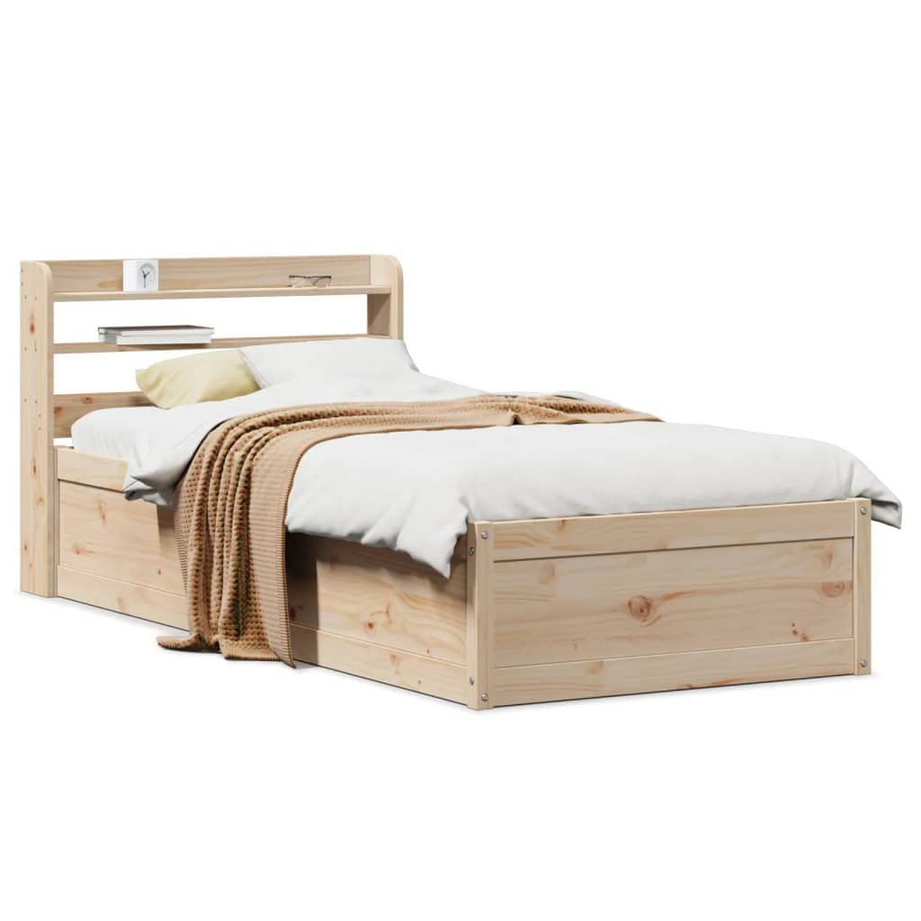 Łóżko Drewniane Rama Łóżka Sofa Brązowe Do Sypialni Pokoju 75x190 cm