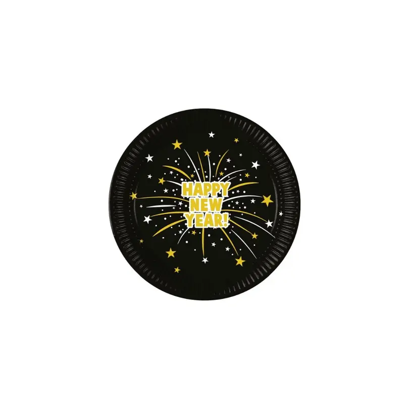 Flacher Teller 8er-Set Happy New Year