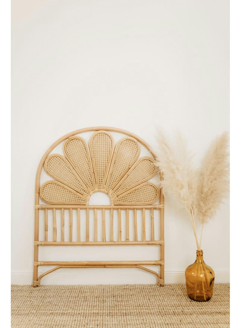 BORNÉO - Tête de lit rotin et cannage