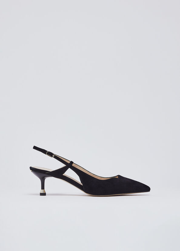 Slingback in camoscio