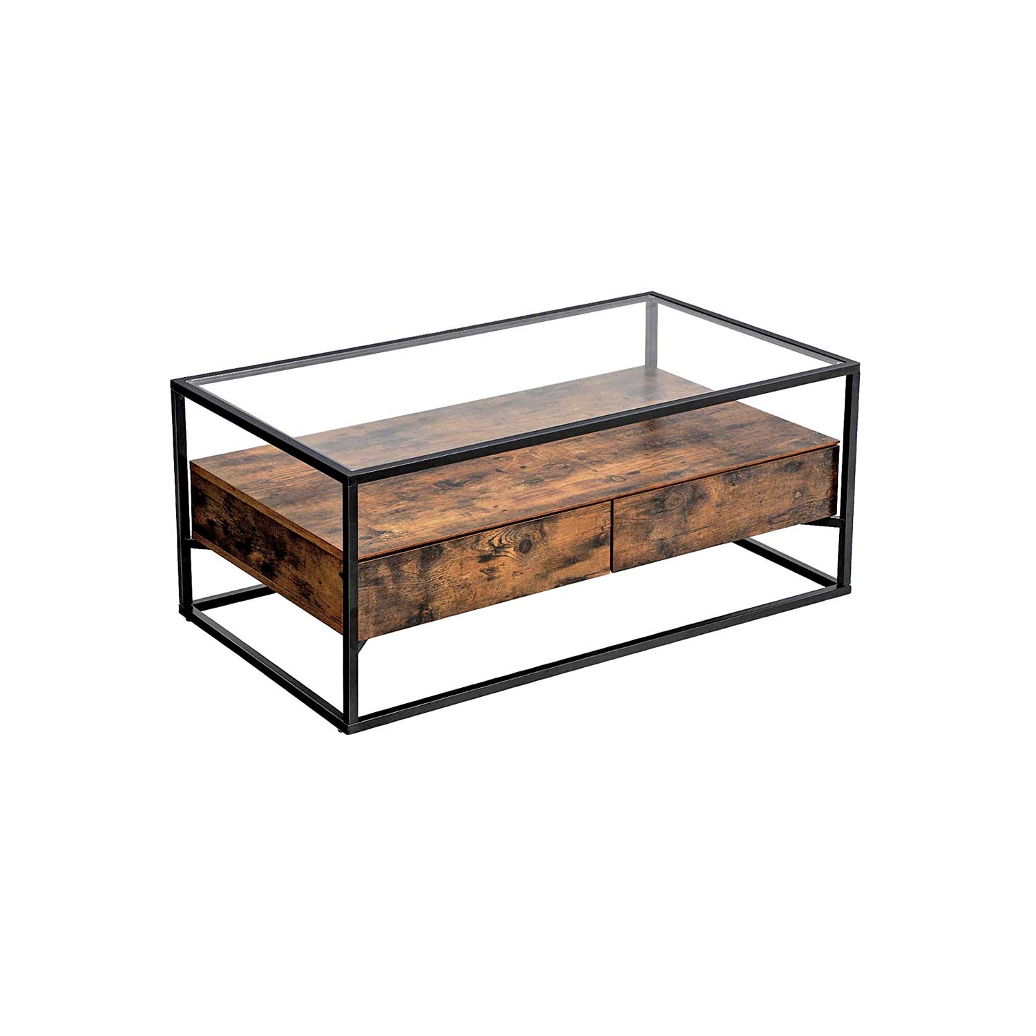 Table basse verre industriel