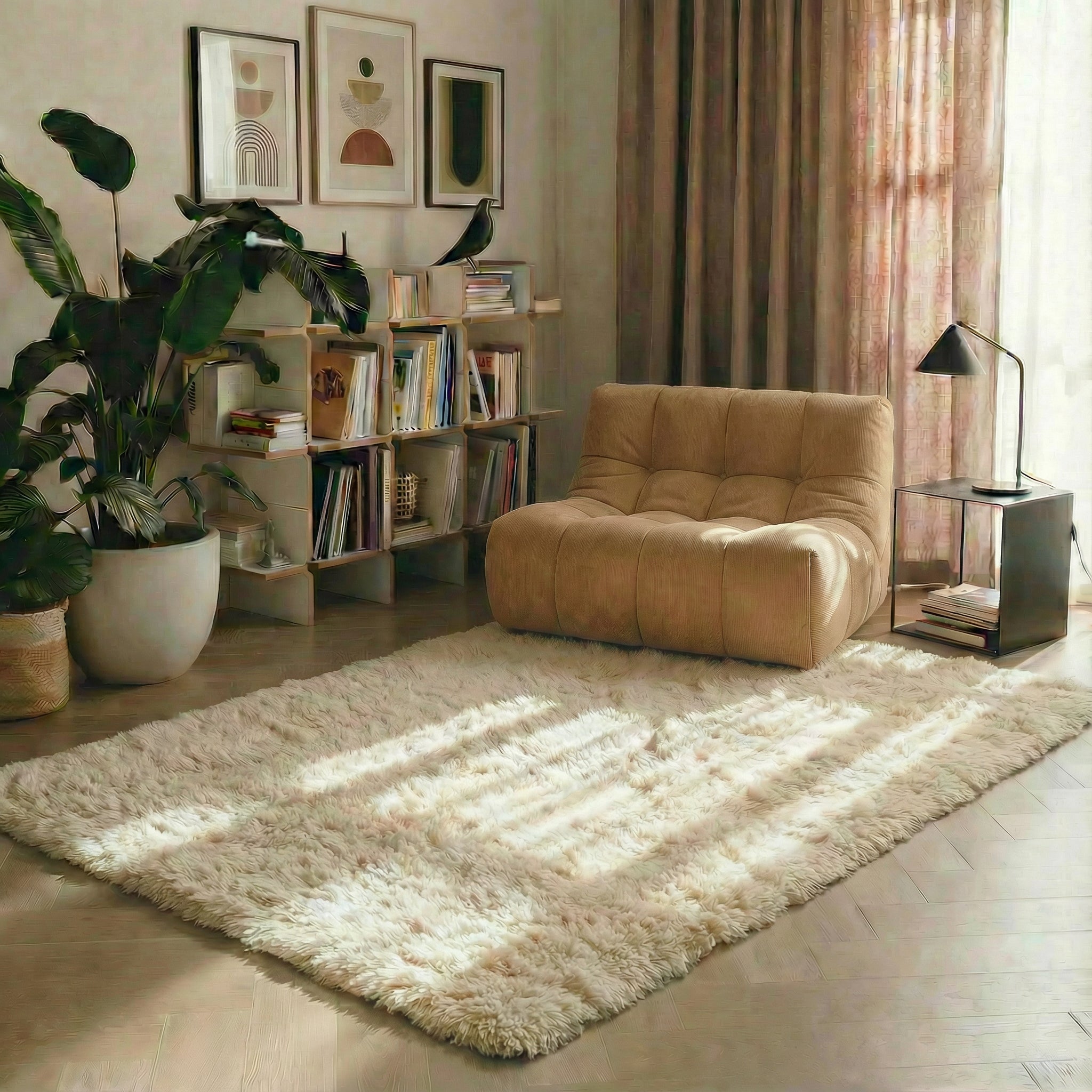 Mrcarpet Hoogpolig vloerkleed Beige wit Nesto 200 x 290cm