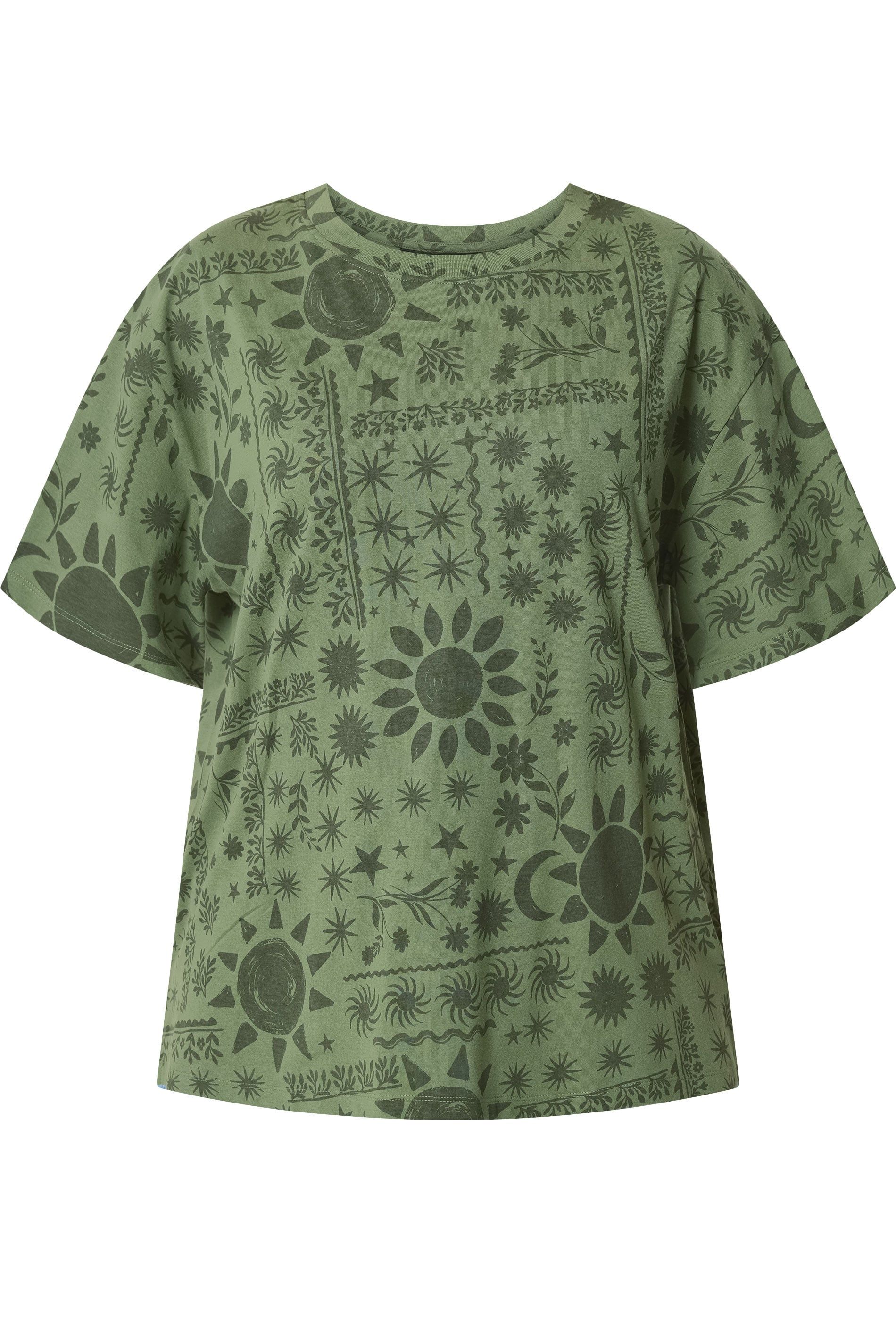 Yours Summer Print Boxy T-Shirt