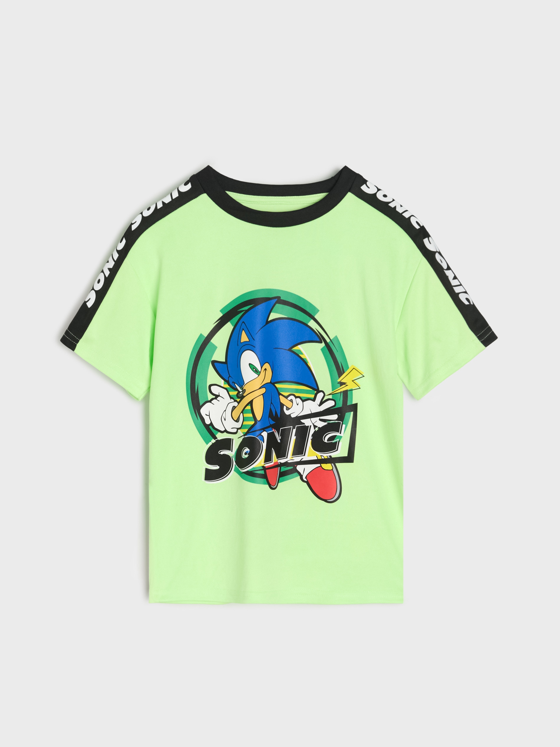 Koszulka z dekoracyjną taśmą na rękawach Sonic the Hedgehog