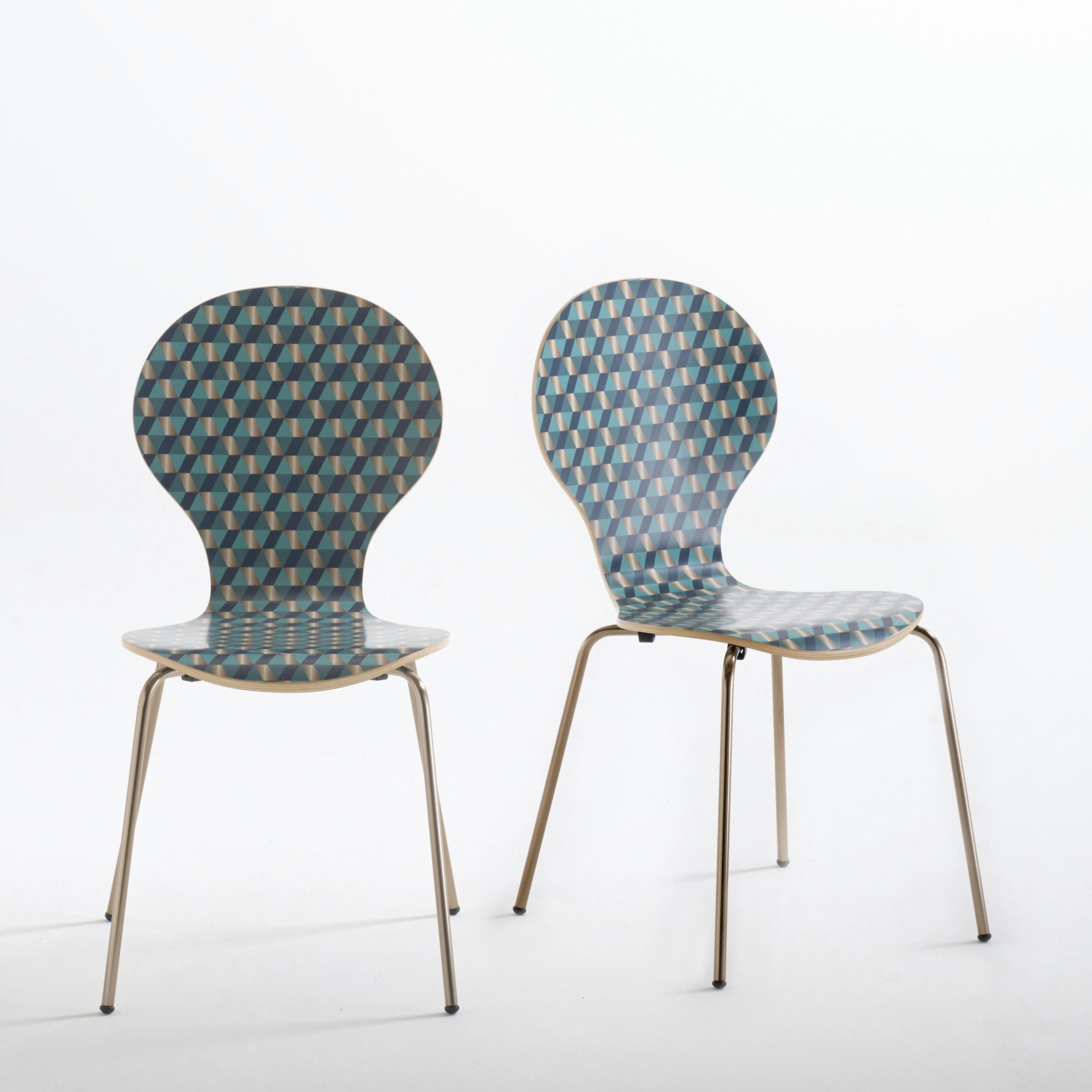 Lot de 2 chaises imprimées empilables, Watford