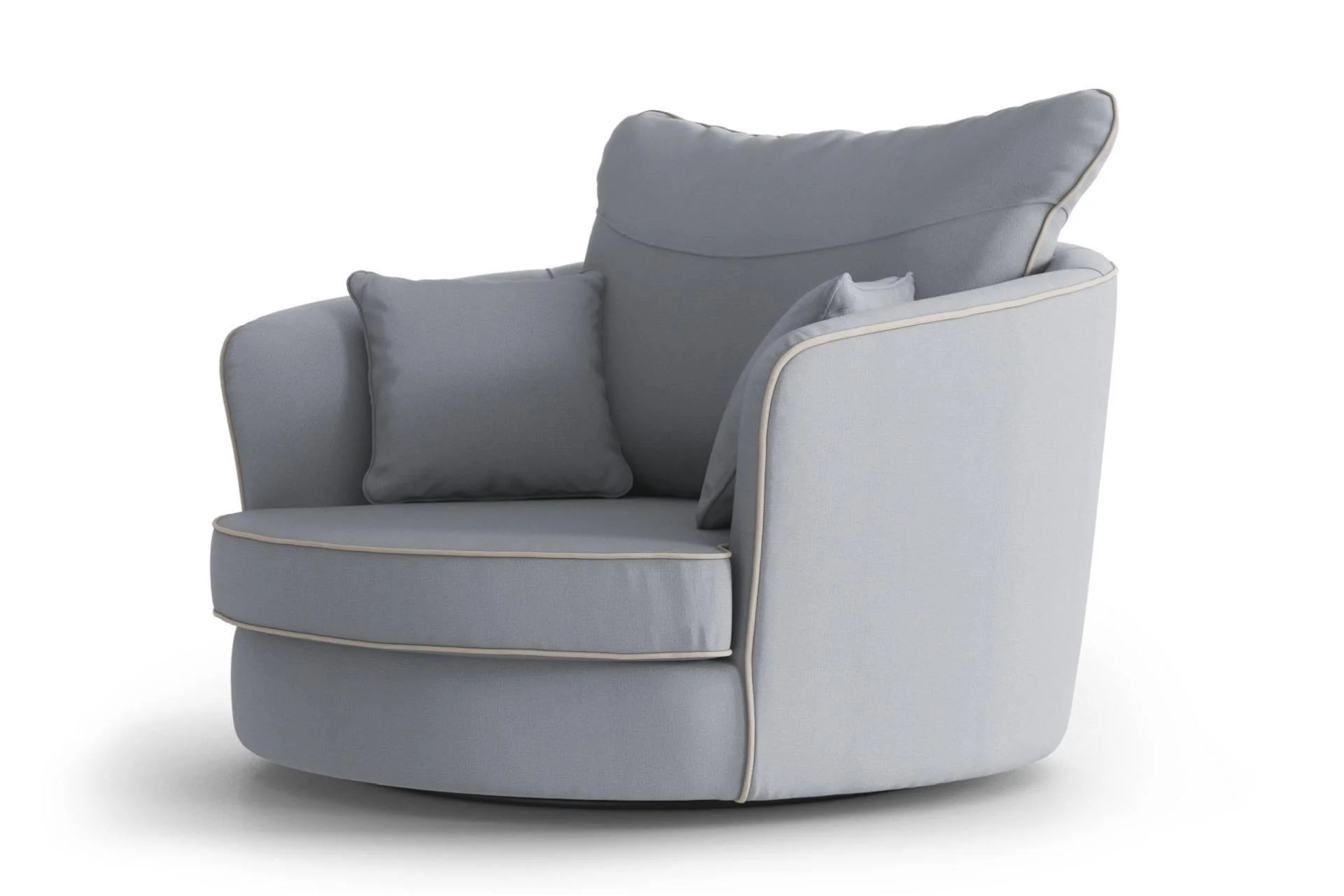 Fauteuil Vendôme linnen draaibaar met contrast piping